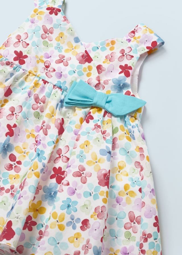 vestido multicolormoño turquesa en cintura