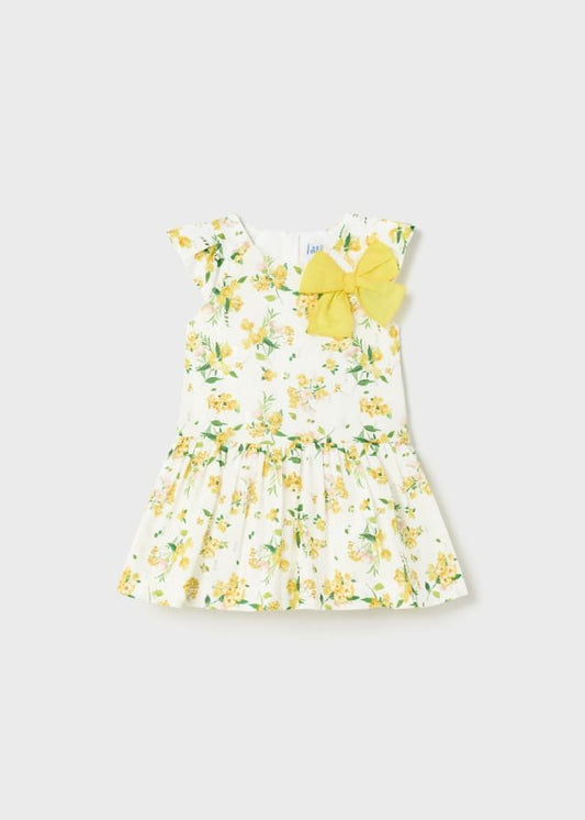 vestido estampado con moño de algodón