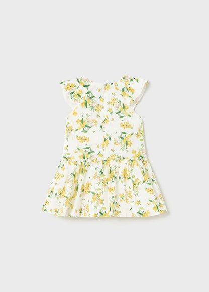 vestido estampado con moño de algodón