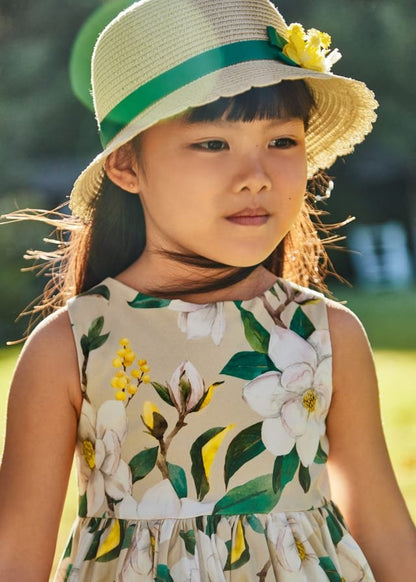 vestido estampado de algodón