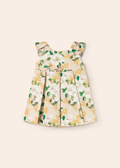 vestido satinado con estampado floral