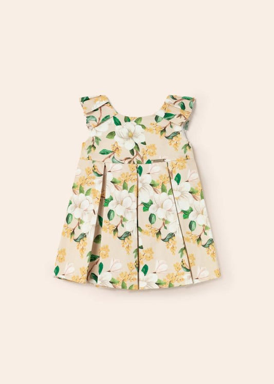 vestido satinado con estampado floral