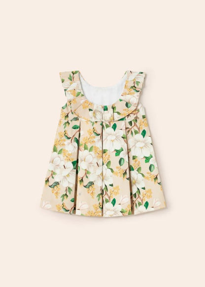 vestido satinado con estampado floral