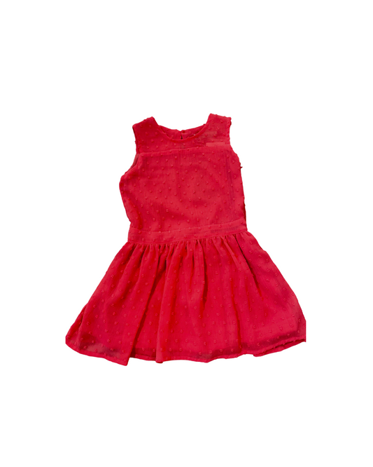 vestido gasa coral, punto roto