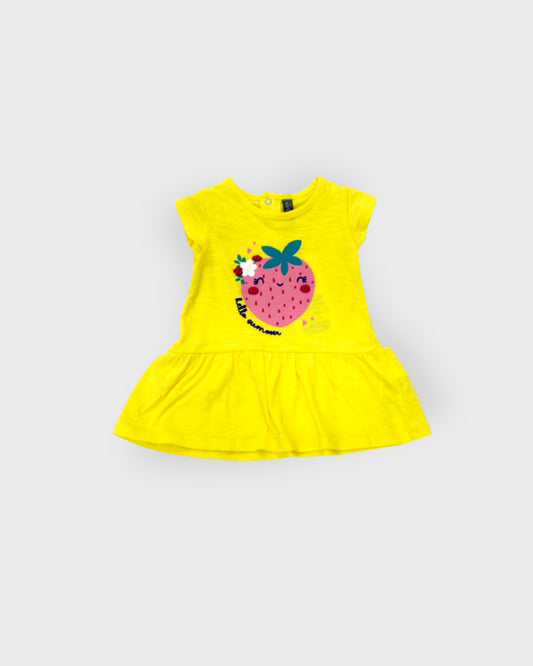 vestido amarillo print fresa