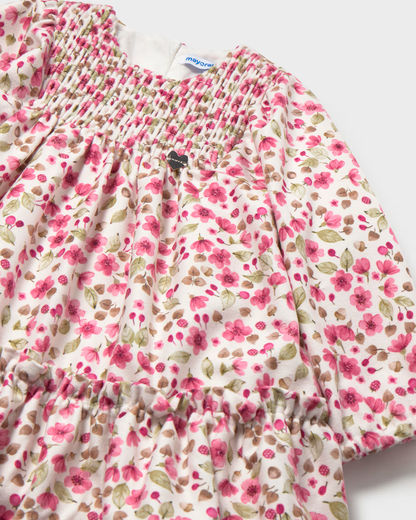Vestido terciopelo estampado flores pétalo