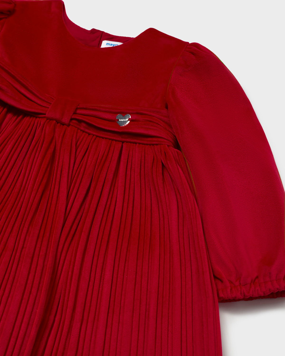 Vestido terciopelo plisado color rojo