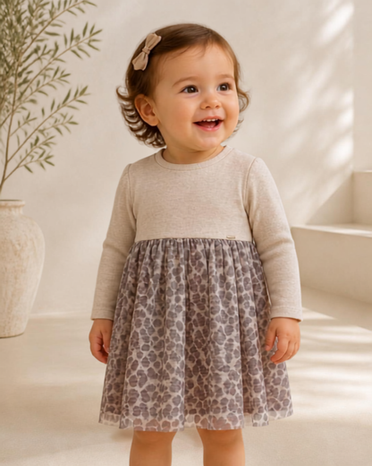 Vestido combinado tul bebé