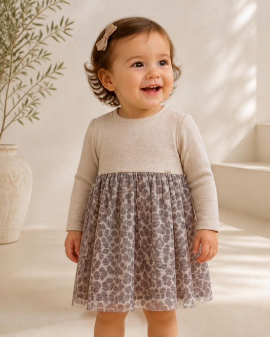 Vestido combinado tul bebé