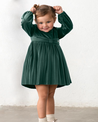 Vestido terciopelo plisado