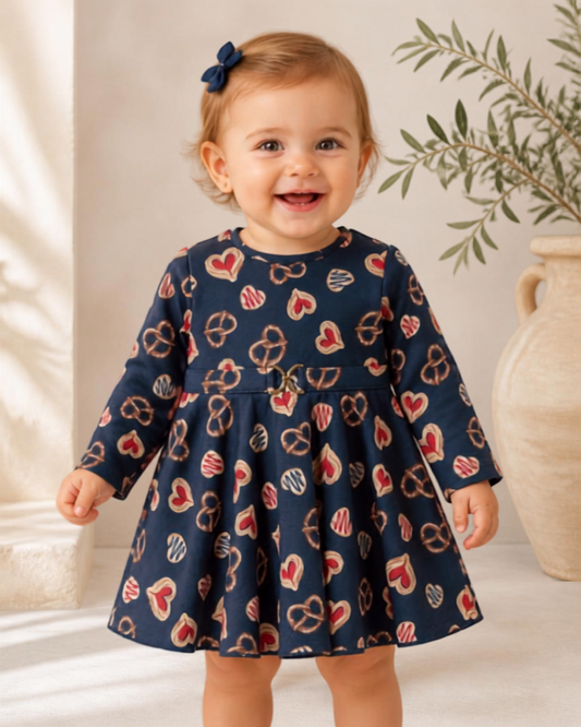 Vestido tejido de neopreno corazones
