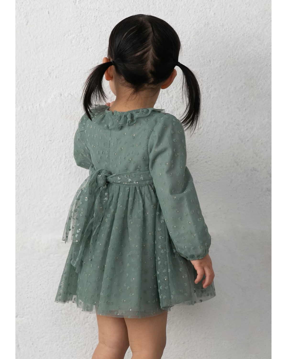 Vestido tul color laurel