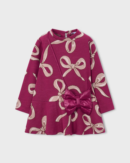 Vestido estampado bolso framboise