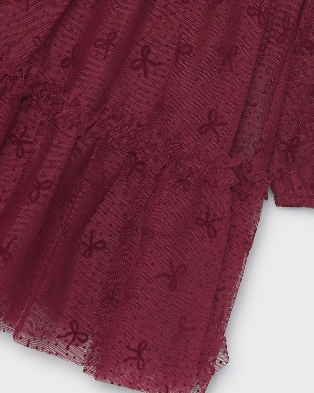 Vestido tul con glitter rosa framboise