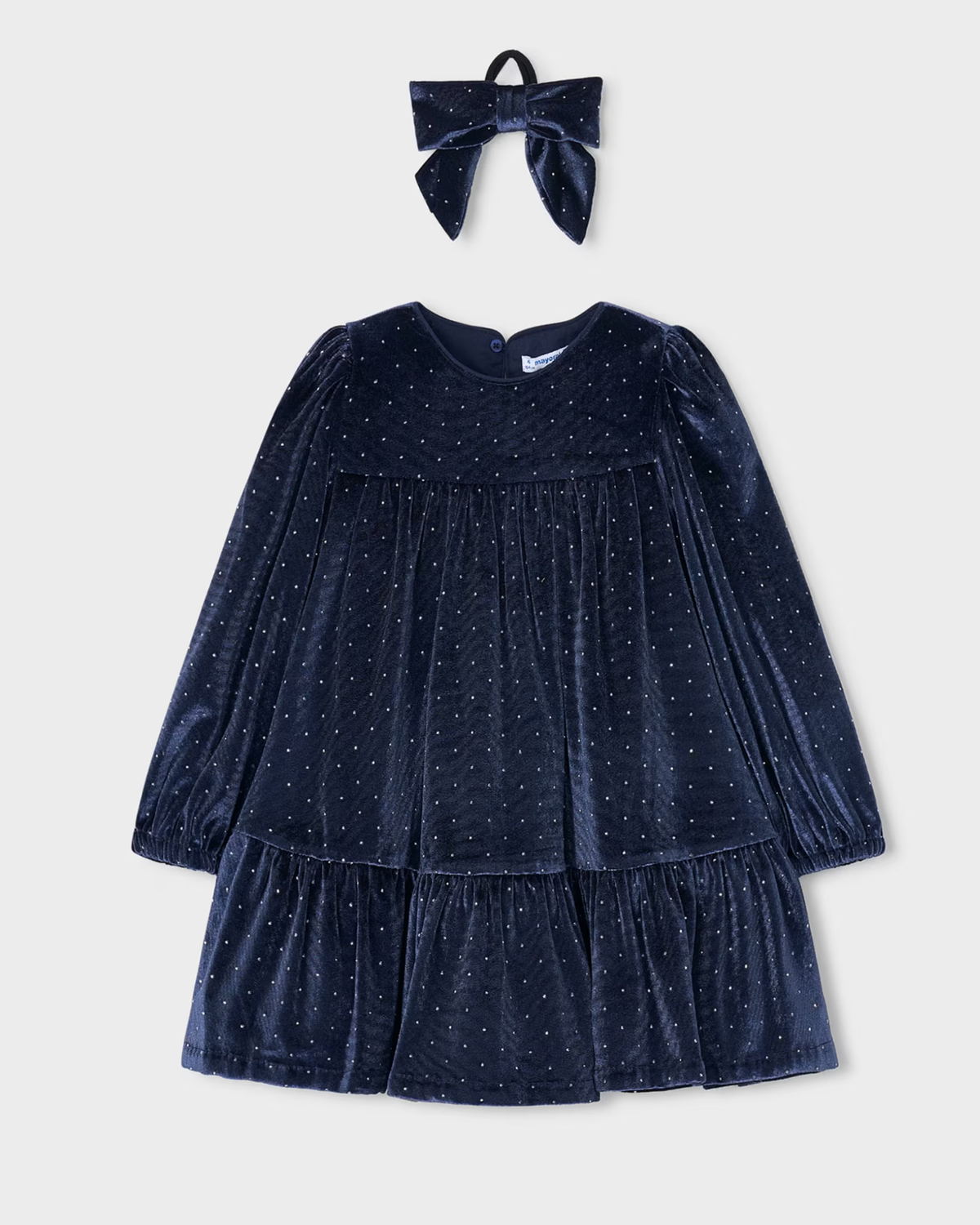Vestido terciopelo marino + scrunchie