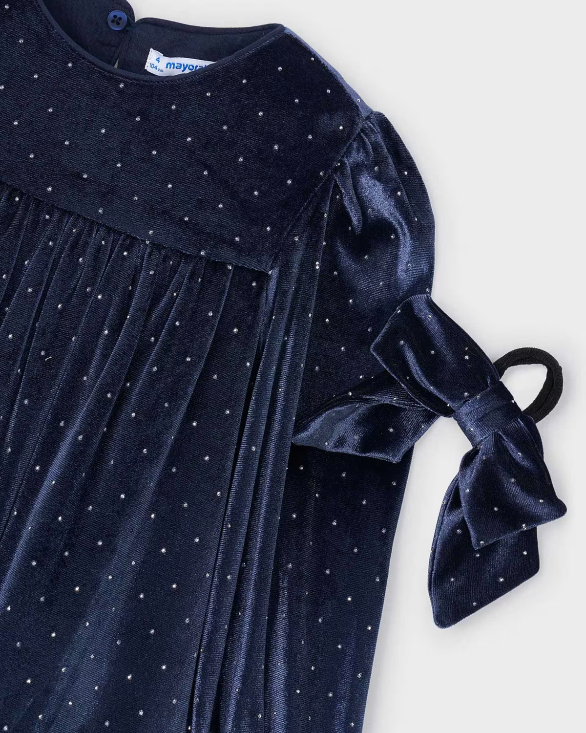 Vestido terciopelo marino + scrunchie