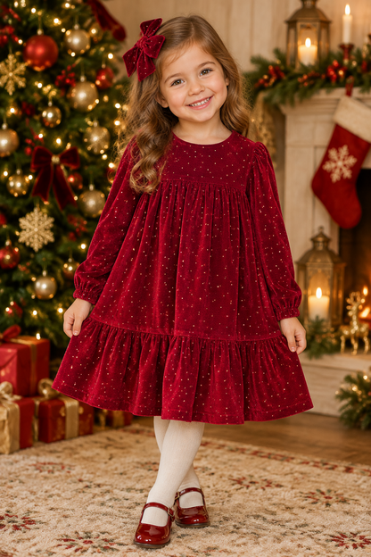 Vestido terciopelo rojo + scrunchie