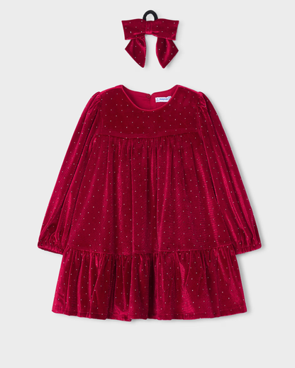 Vestido terciopelo rojo + scrunchie