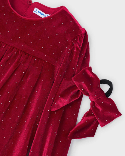 Vestido terciopelo rojo + scrunchie