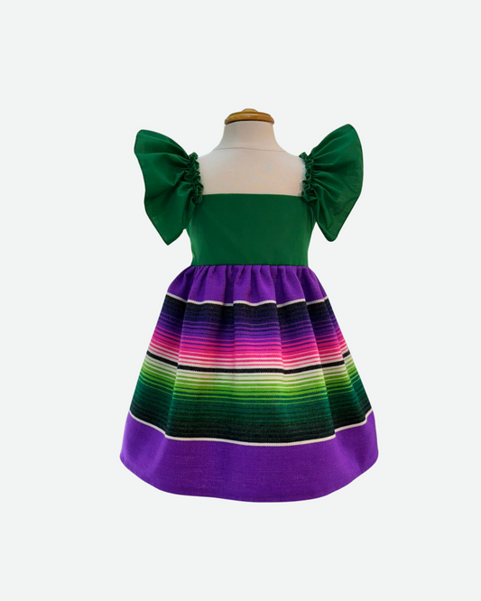 vestido patrio manga olan, tela saltillo