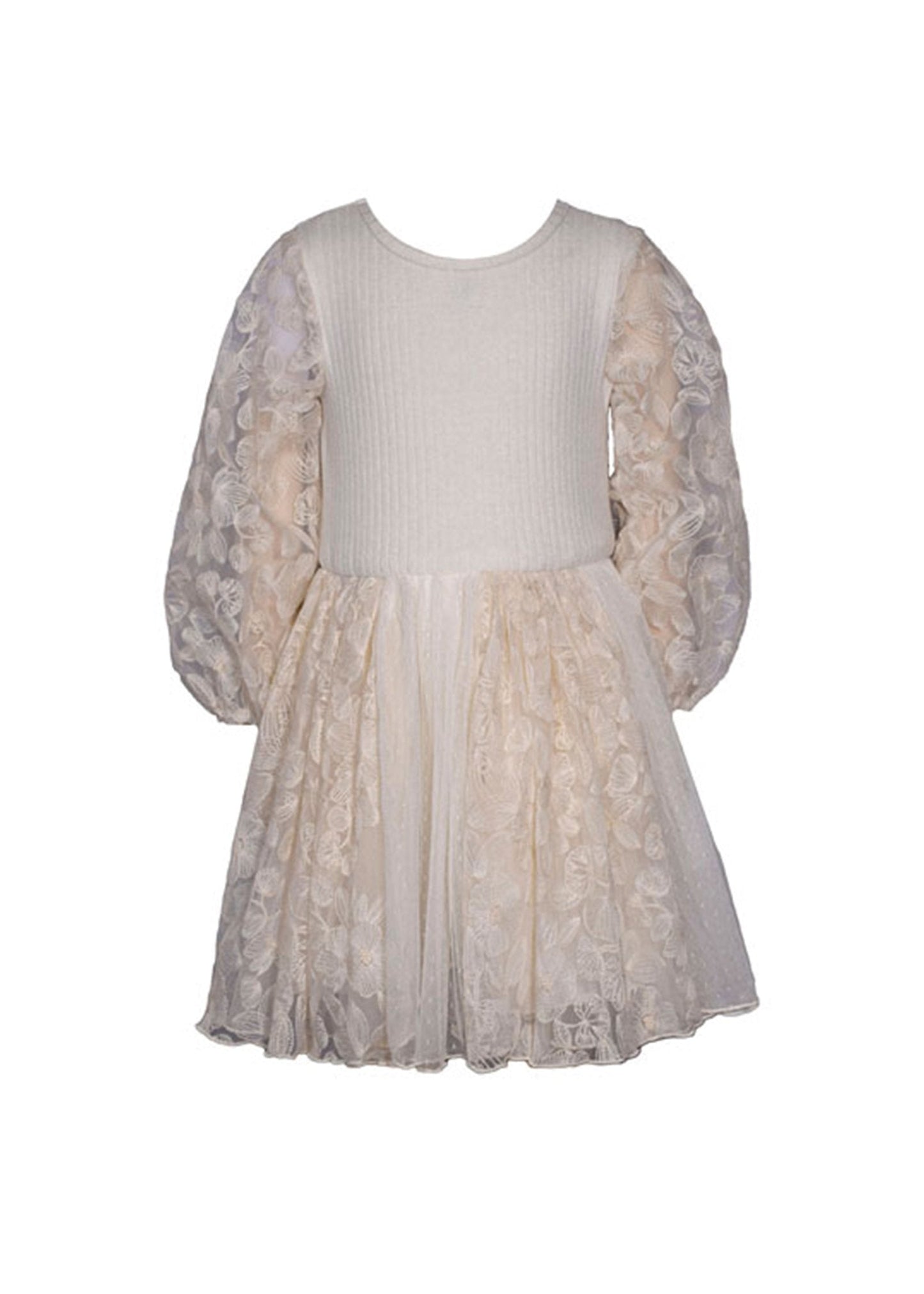 vestido ivory talle canale con tul de flores