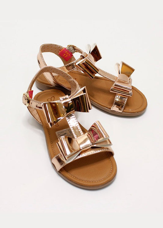 huarache doble moño color cobre