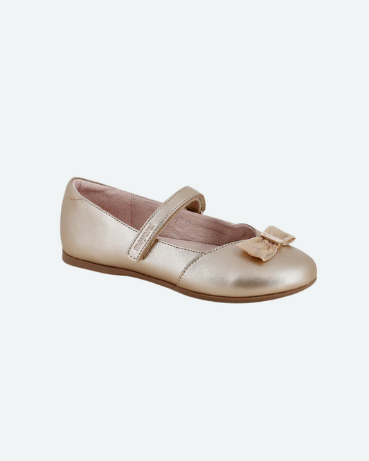 Zapato oro moño horizontal centro metal