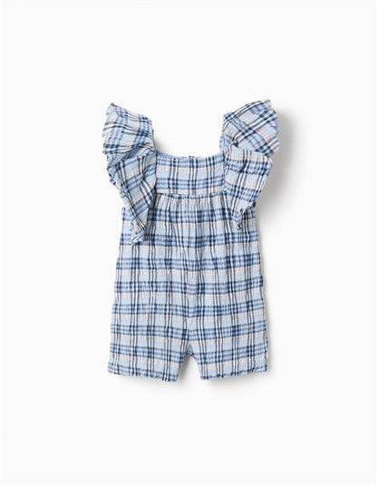 Mono de algodón con estampado a cuadros B&S para bebé niña