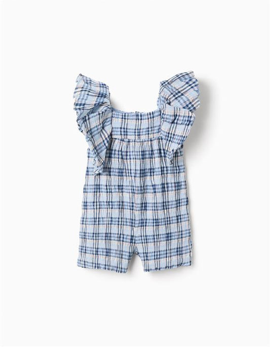 Mono de algodón con estampado a cuadros B&S para bebé niña