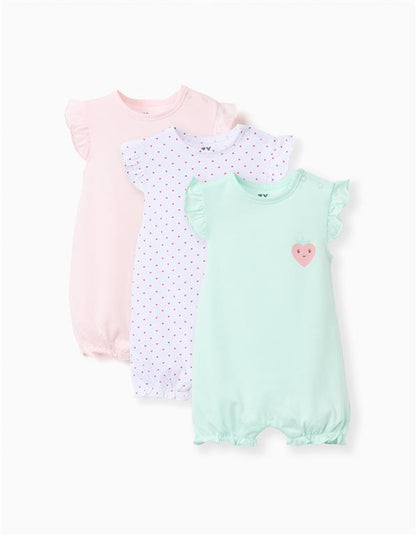Set 3 pañaleros rosa/lunares/menta bebe