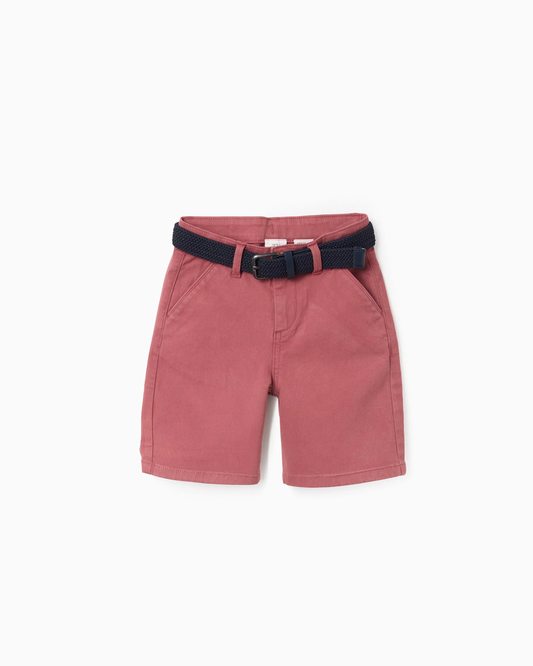 Short corte chino color ladrillo + cinto