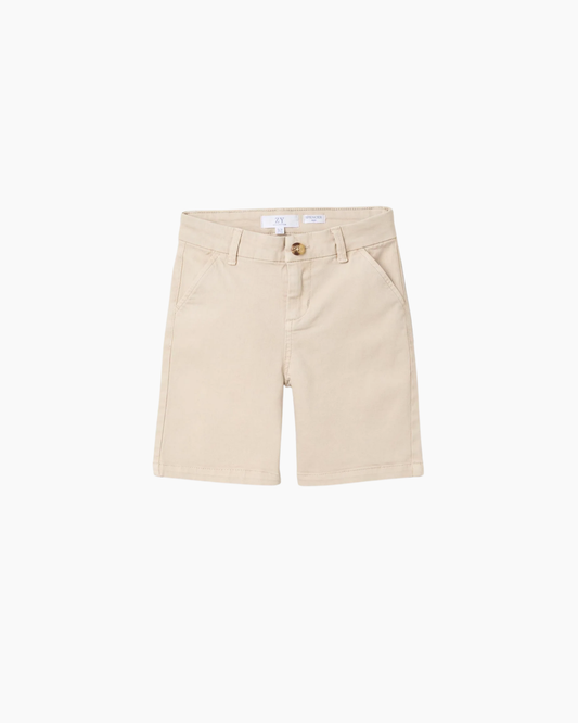 Bermudas chino midi de sarga con bolsillos para niño, beige claro