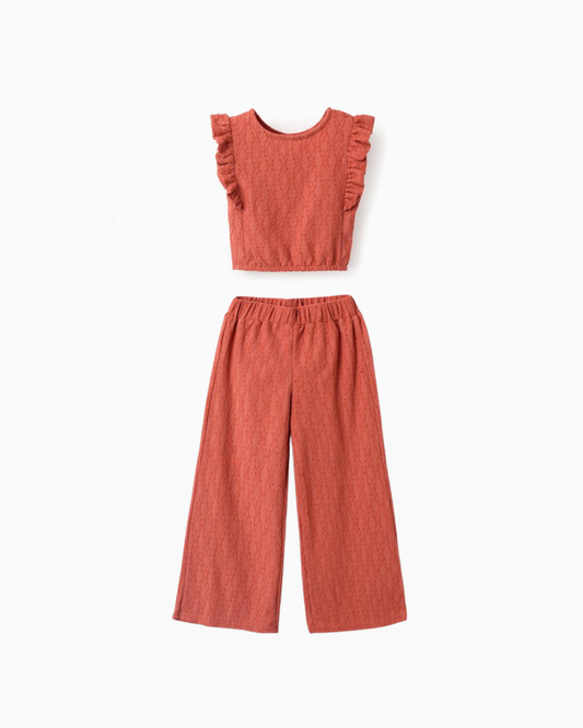 Set teja bordado blusa olan + pantalón