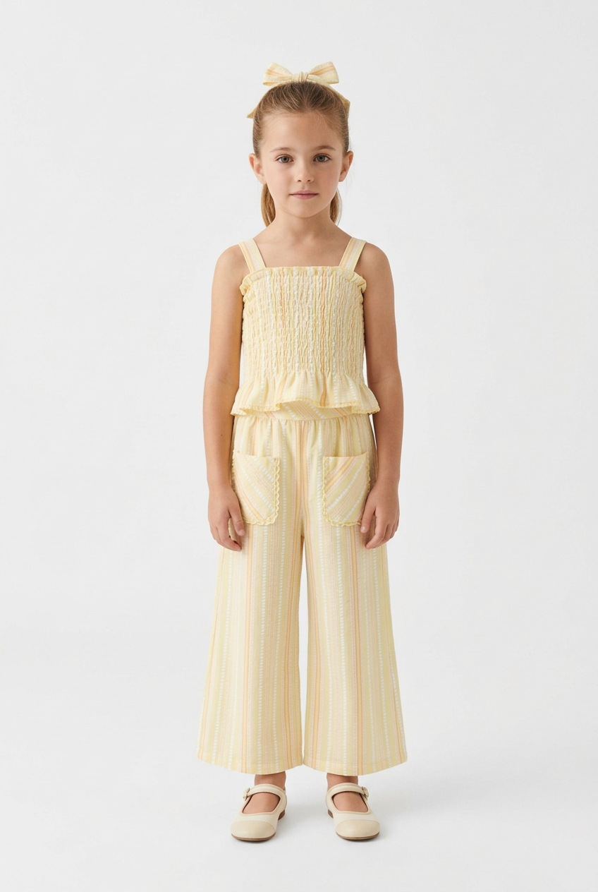 Set blusa tirantes + Pantalón light yellow