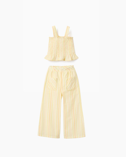 Set blusa tirantes + Pantalón light yellow