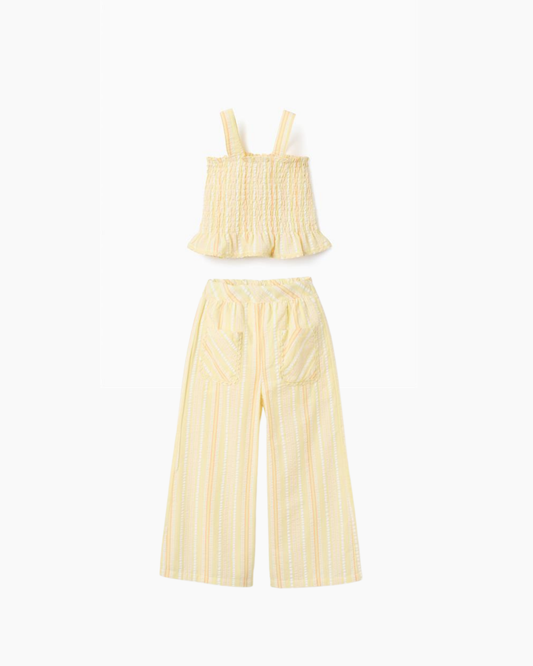 Set blusa tirantes + Pantalón light yellow