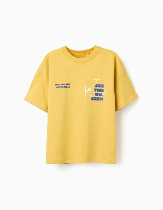 Camiseta manga corta mostaza