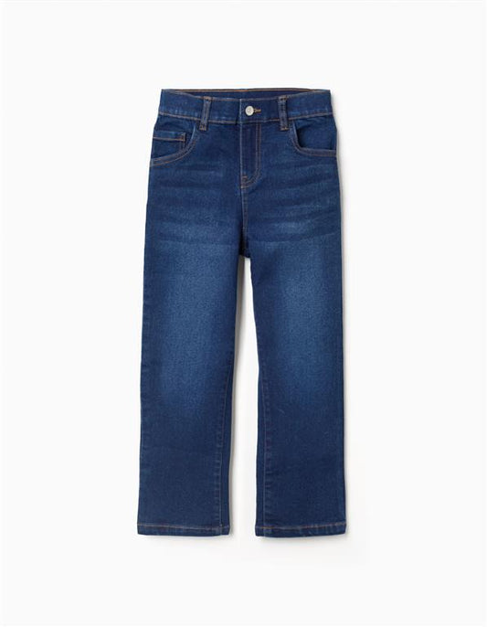 Pantalón denim dark blue, corte recto para niño