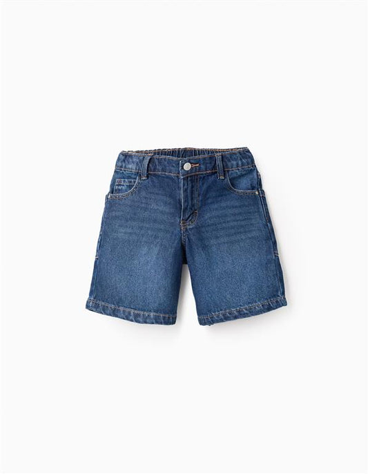 Short denim color azul marino zipper