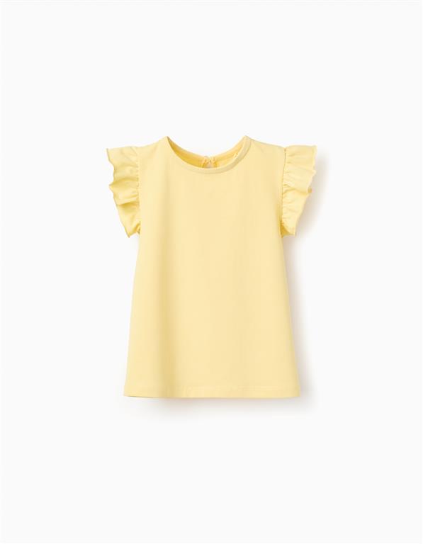 Camiseta light yellow manga ruffle