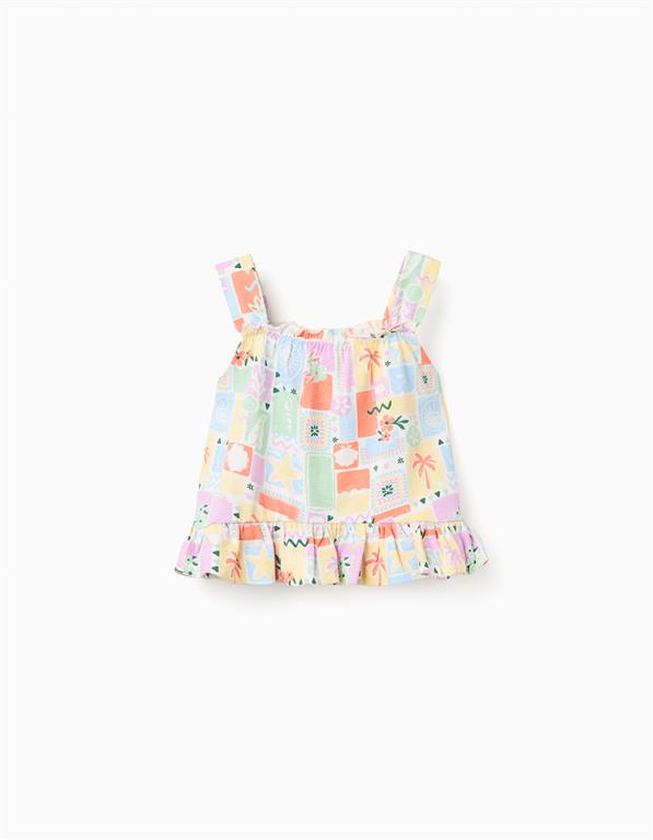 Set blusa estampada de tirantes + Short teja