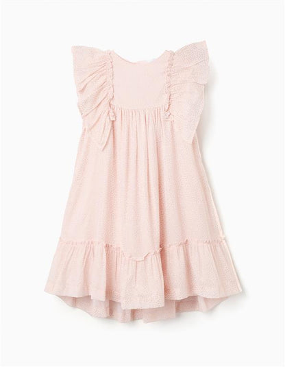 Vestido crepe rosa claro