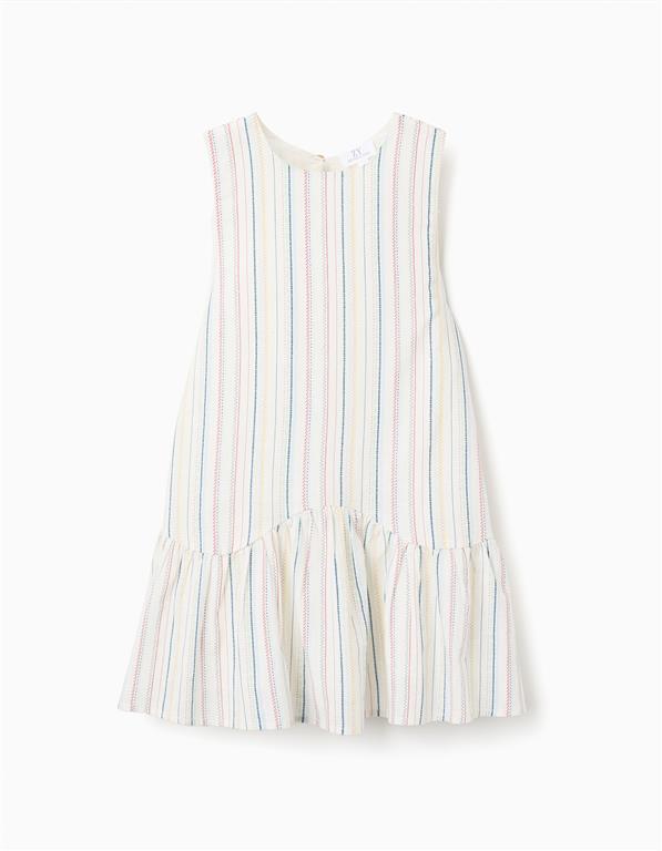 Vestido a rayas verticales blanco