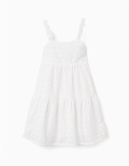 Vestido blanco olan y tirantes