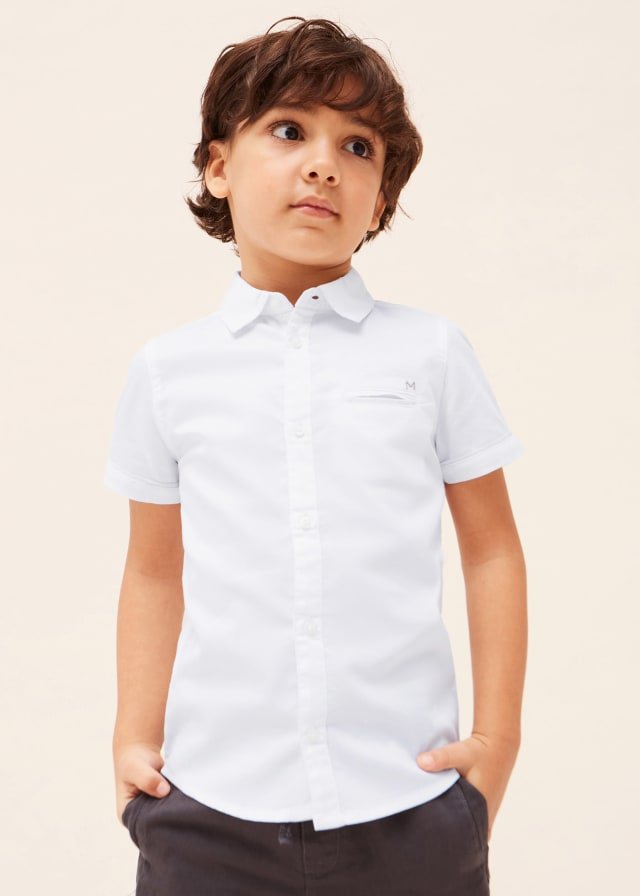 Camiseta moteada manga corta blanca niño